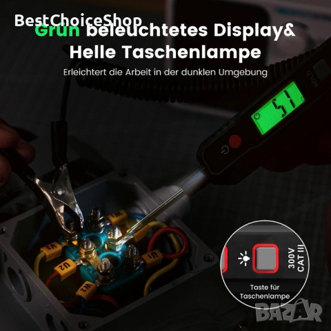 KAIWEETS Писалка тестер за автомобилно напрежение, 0,8 V-100 V DC проверка на напрежението, снимка 7 - Аксесоари и консумативи - 54393530
