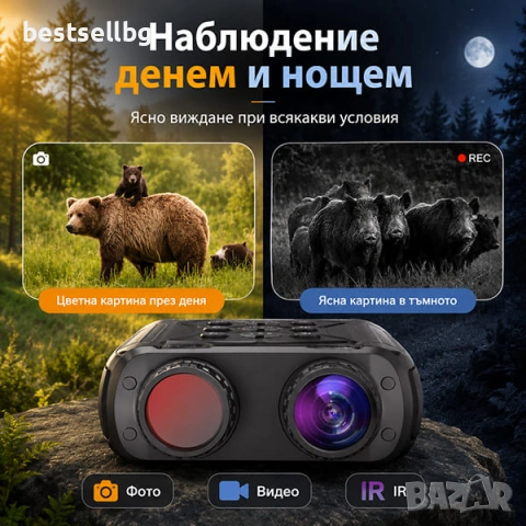 Професионален мощен бинокъл за нощно виждане за лов къмпинг птици, снимка 2 - Екипировка - 46845519