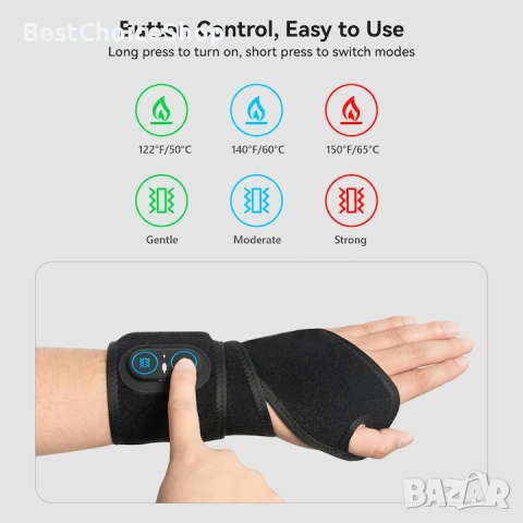 Лента за китка с червена светлина, 36 светодиода, 3 нива на регулиране, С функция за масаж, 3000mAh, снимка 10 - Друга електроника - 54169413