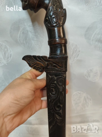 Автентичен индонезийски нож-сабя тип Голок, снимка 9 - Антикварни и старинни предмети - 54112363