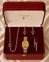 часовник,колие,гривна и обеци cartier от висококачествена неръждаема стомана , снимка 1