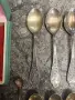 2 бр. Сребърен комплект лъжици проба 925 със златно покритие и сертификат за качество !, снимка 4