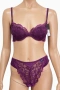 Hunkemöller лилав комплект бельо с дантела – сутиен 70C и бикини XL, снимка 1