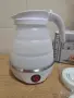Чисто нова Сгъваема Електрическа Кана За Пътуване 600ml 750W Бяла , снимка 2