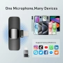 Нов Безжичен петличен микрофон за iPhone Android TikTok YouTube USB-C Lightning, снимка 8