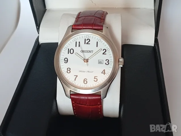 ORIENT Мъжки японски часовник с дата и кожена каишка Един камък One jewel