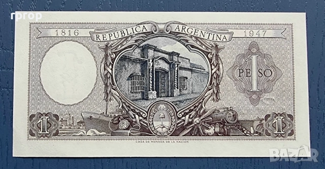 
Аржентина
.1 песо.
1952  година.
Нова., снимка 2 - Нумизматика и бонистика - 38339799