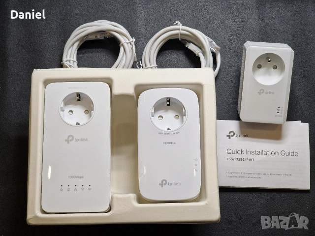 Комплект TP Link Powerline AV 1300 kit + 3бр Tp link Extender удължители за Wifi, снимка 2 - Мрежови адаптери - 54825927