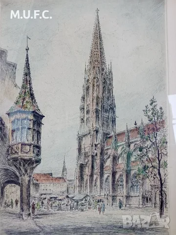 Оригинална графика 1930 Професор Фридрих Гьортис Уникална, снимка 7 - Антикварни и старинни предмети - 55492214