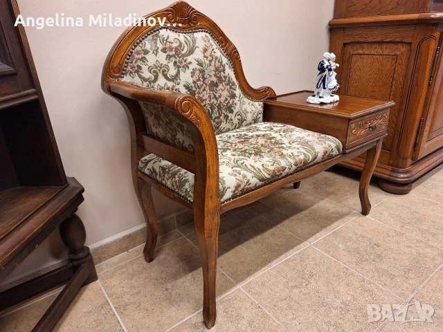 Винтидж телефонна пейка Луи XIV , снимка 2 - Дивани и мека мебел - 54824399