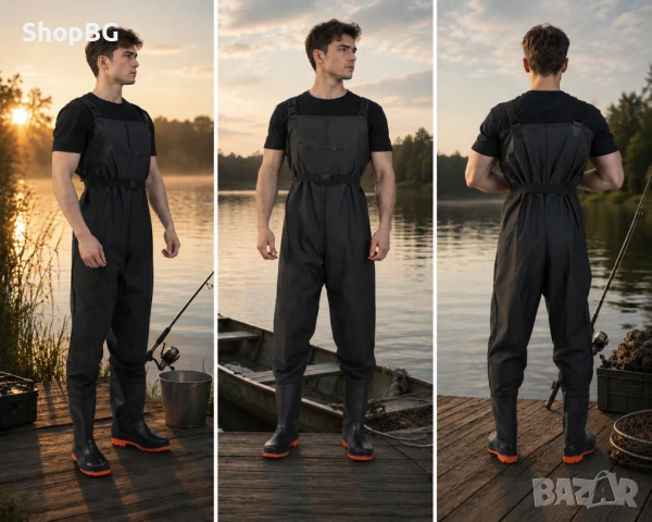 Риболовен водоустойчив гащеризон с ботуши „Fishing Chest Waders“ – PVC и найлон