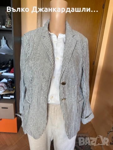 Сако райе Max Mara, 100% лен, снимка 2 - Сака - 54937793