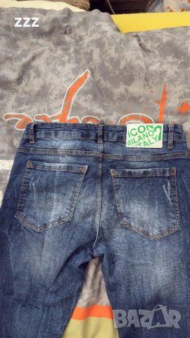 Мъжки дънки Dsquared2 ICON Milano Italy – размер 50, slim fit, distressed style, снимка 3 - Дънки - 54798851