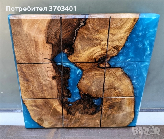 Морски шах от дърво и епоксидна смола, снимка 2 - Шах и табла - 54810046