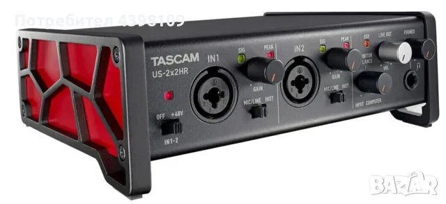 Tascam US-2x2HR USB аудио интерфейс, снимка 2 - Други - 55660092