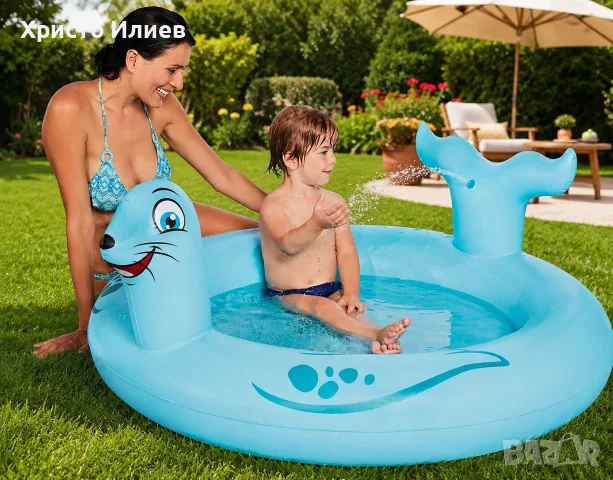 Детски басейн с пръскачка Морски лъв 120 x 47 см