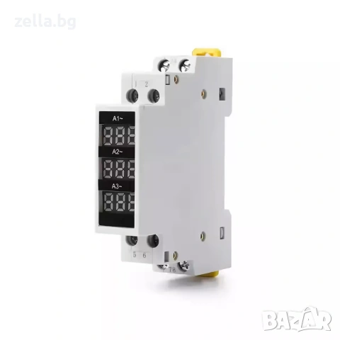 Трифазен дигитален амперметър 1-100A за ел. табло – DIN шина 35mm, клас на точност AC 80-500V 10428, снимка 12 - Друга електроника - 54694661