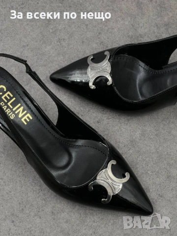 Celine Дамски Черни Обувки На Ток Селин Код E1301, снимка 4 - Дамски обувки на ток - 54135525