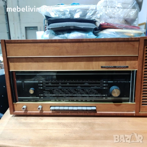 Ретро радиограмофон Rema 2080 Phono с полирана повърхност, снимка 4 - Антикварни и старинни предмети - 53762953