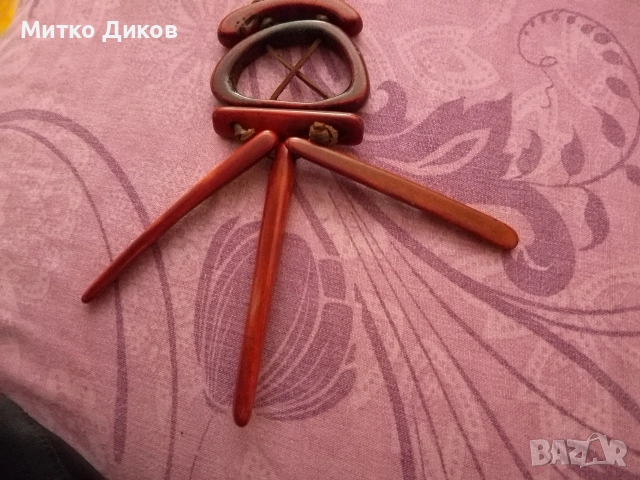 ръчно изработено колие амулет от махагон в бохо стил уникат, снимка 4 - Колиета, медальони, синджири - 54602155