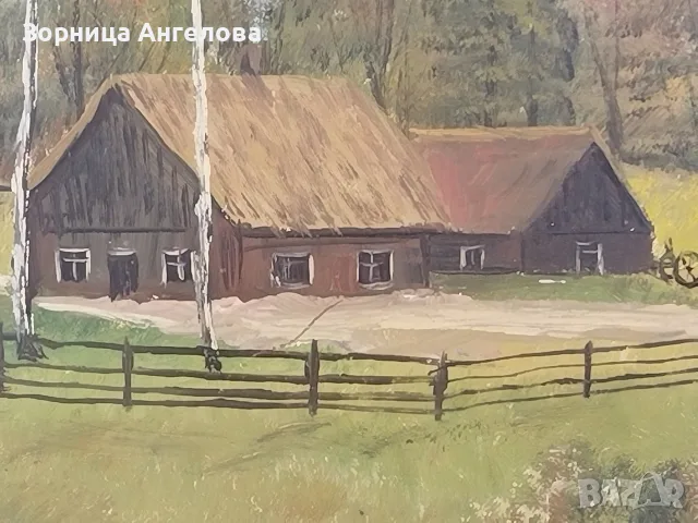 Стара Немска Ръчно рисувана картина без рамка , снимка 4 - Антикварни и старинни предмети - 55596308