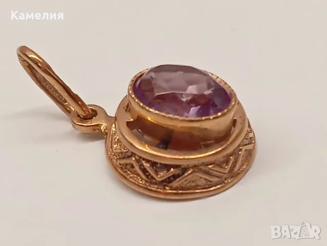 Руско злато. Висулка с Александрит. , снимка 4 - Колиета, медальони, синджири - 55492960