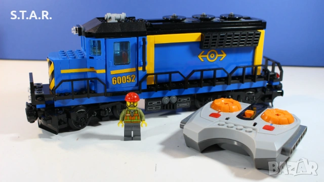 Лего Син Товарен Влак 60052 Lego City Blue Cargo Train, снимка 3 - Конструктори - 54720641