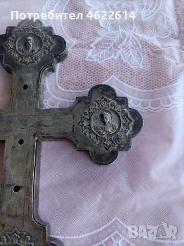МНОГО ГОЛЯМ ВЪЗРОЖДЕНСКИ СРЕБЪРЕН КРЪСТ , снимка 5 - Антикварни и старинни предмети - 54573949