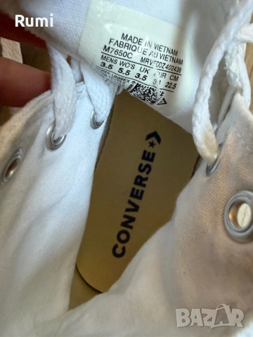 Оригинални чисто бели високи Кецове Converse ! 36 н, снимка 8 - Маратонки - 54656800