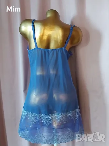 Синя и черна нощница , снимка 4 - Нощници - 55515107