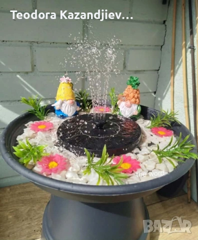 Соларен фонтан с три режима на разпръскване на водата, снимка 3 - Градински мебели, декорация  - 54348295