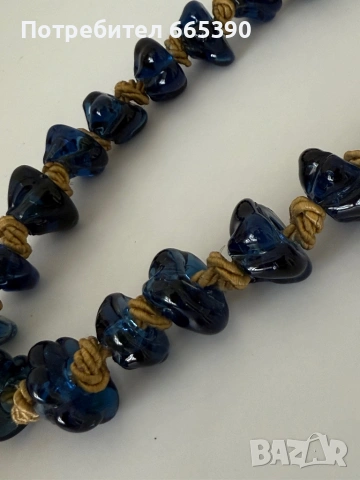 Уникална броеница от синьо стъкло. , снимка 2 - Антикварни и старинни предмети - 54313611