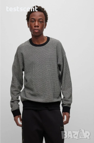 €160 Мъжки пуловер с дълъг ръкав Men's Hugo Boss Scol Sweater в черно Размер L, снимка 9 - Пуловери - 54020420