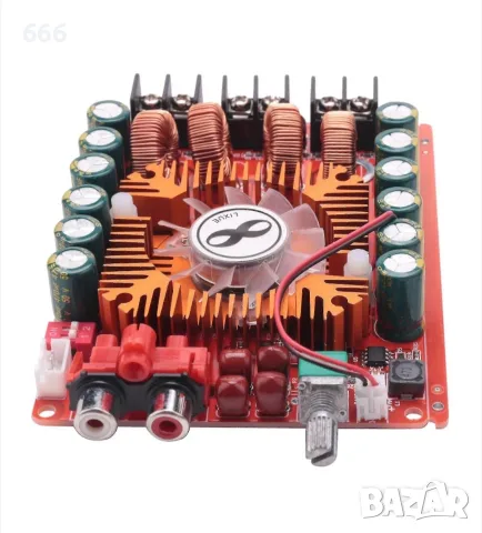 Двуканална усилвателна платка 160W+160W червена 36V 4-8ohm