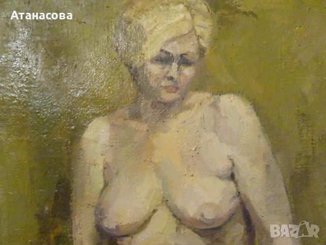 Авторска картина модел "Голо тяло" масло 70-те г, снимка 6 - Картини - 54094639