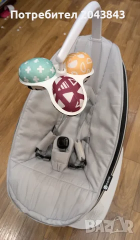 Бебешка електрическа люлка 4moms MamaRoo 5 (Classic Grey), снимка 3 - Детски шезлонги - 55401026