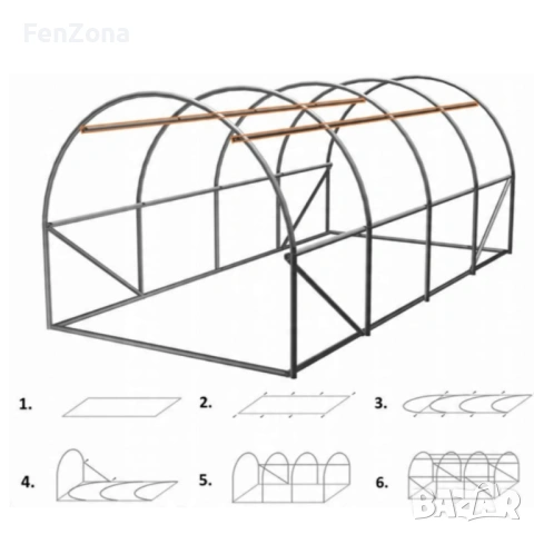 Градиснка оранжерия New Solution - отлична защита за вашите култури - 4 х 2,5 х 2м, снимка 2 - Оранжерии - 54051513