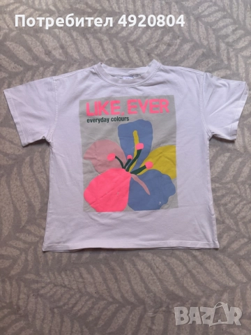 Детска лятна тениска ZARA "LIKE, EVER" (11-12 г. / 152 см)