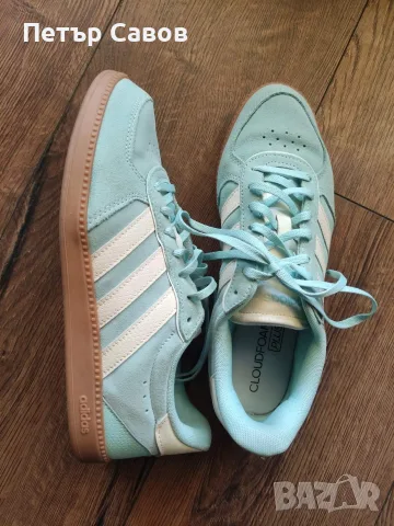 Adidas маратонки – светлосини, с бежови ленти, снимка 3 - Маратонки - 55601836