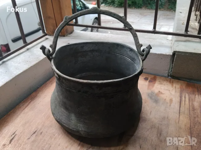 Старо медно котле менче бакър, снимка 3 - Антикварни и старинни предмети - 55435956