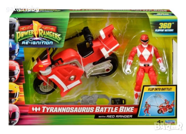 Играчка мотор с фигурка Red Ranger – Power Rangers Tyrannosaurus Battle Bike