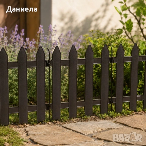 Декоративна градинска ограда 300 см – комплект 10 бр. кафяви PVC панели 30x30 см