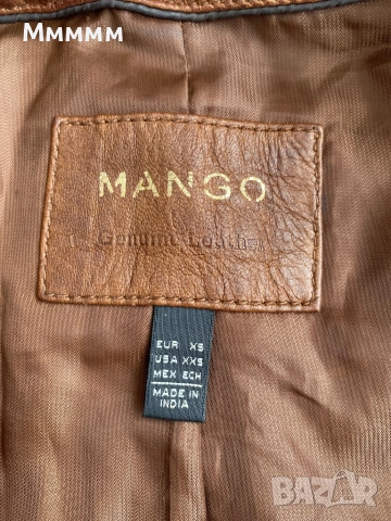 Кожено яке  естествена кожа Mango XS, снимка 6 - Якета - 53207962