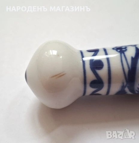 ABS – Немски порцелан комплект прибори за сервиране с порцеланови дръжки декор Син лук сервиз кухня, снимка 18 - Други ценни предмети - 54670485