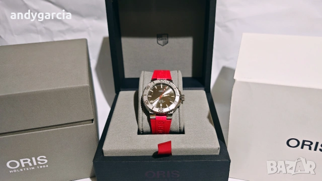 Oris Aquis Date Relief Мъжки часовник 43мм automatic diving 733 7730 4153 с кутия книжки като нов, снимка 7 - Мъжки - 54778173