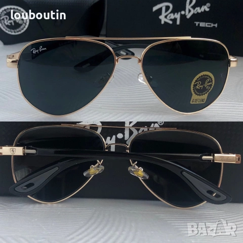 Ray Ban Ferrari 3 цвята мъжки слънчеви очила авиатор минерално стъклоло, снимка 6 - Слънчеви и диоптрични очила - 55153693