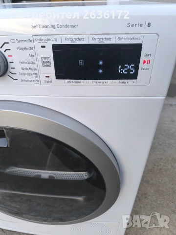 Сушилня bosch, серия 8. Термопомпа 8 кг А+++, снимка 2 - Сушилни - 54982031