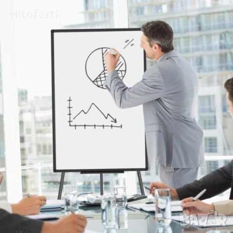 Преносима дъска VIZ-PRO Magnetic Whiteboard Easel Black, 90 x 60 cm, снимка 3 - Други - 54157976