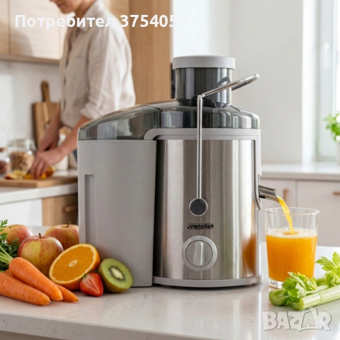Компактна сокоизстисквачка Mesko MS 4126 - Здравословен сок за секунди – 600W мощност , снимка 4 - Сокоизстисквачки и цитрус преси - 55156364
