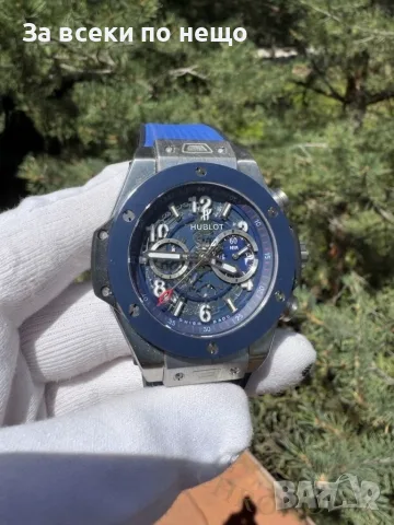 Hublot Big Bang Unico Мъжки Син Часовник С Кварцов Механизъм Код Chronolux43, снимка 3 - Мъжки - 55645309